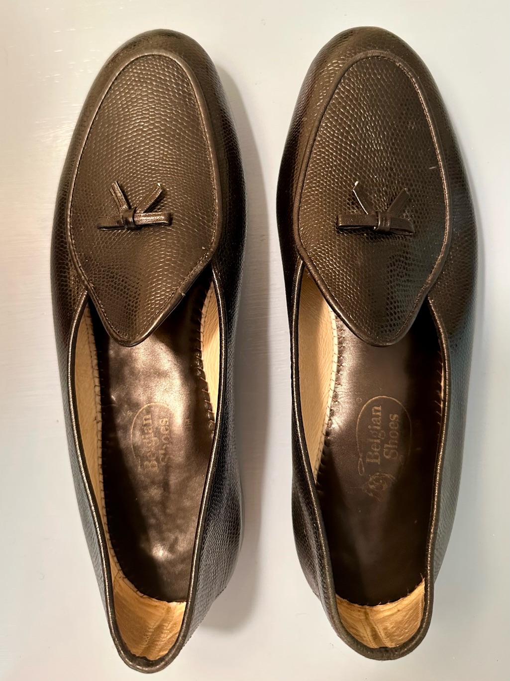 Belgian Shoes Mr. Casual Loafer Lizard Black